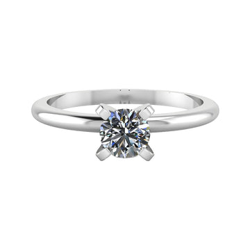 14k white gold round Nile ring 0.31 ct H&A