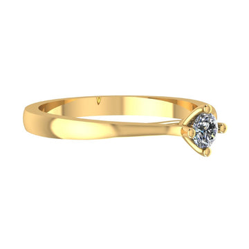 14k gold ring with round diamond 0.20 ct