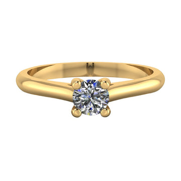 14k gold ring with round diamond 0.30 ct